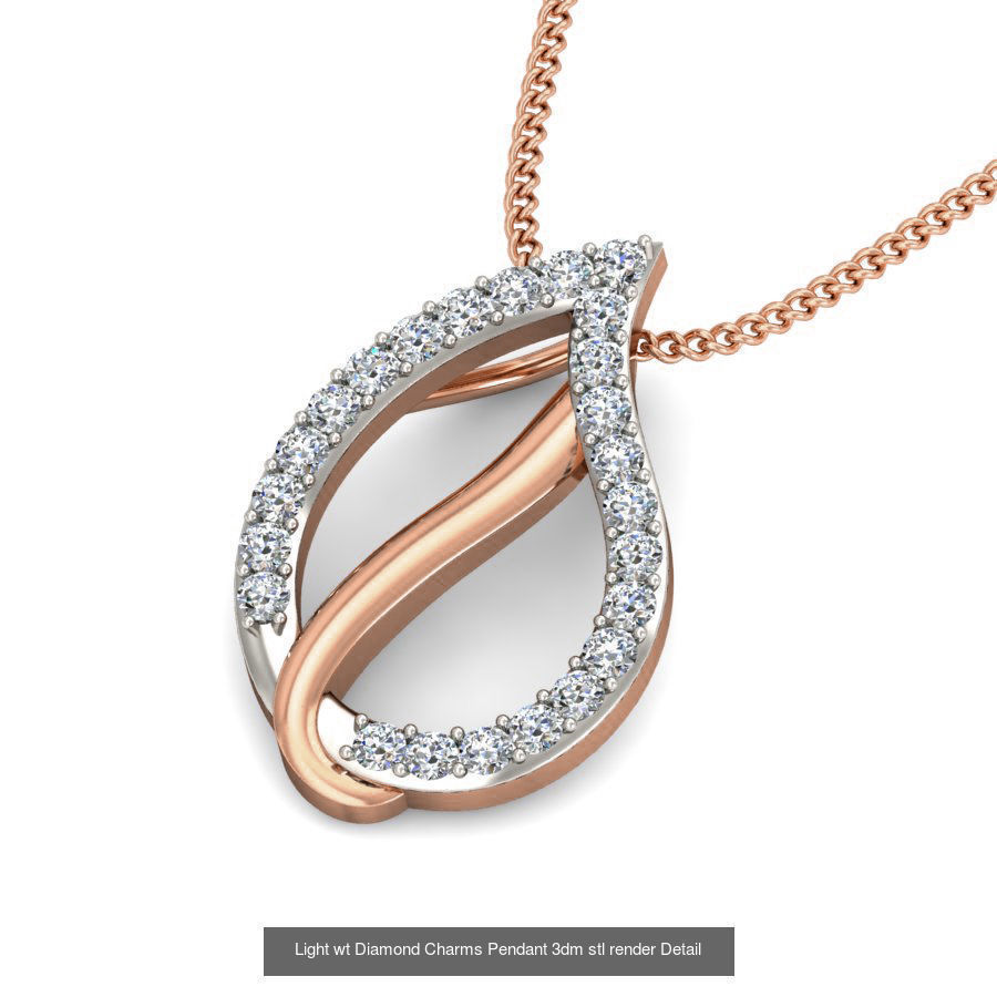 153 Light wt Diamond Charms Pendant 3dm stl render Detail 3D Model Collection_52