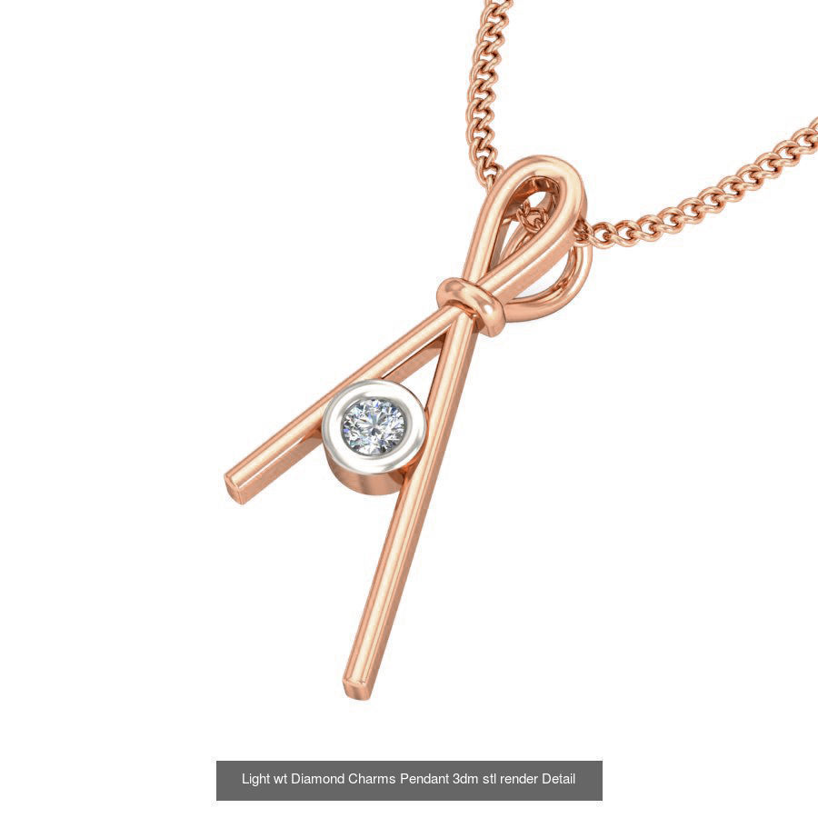 153 Light wt Diamond Charms Pendant 3dm stl render Detail 3D Model Collection_32