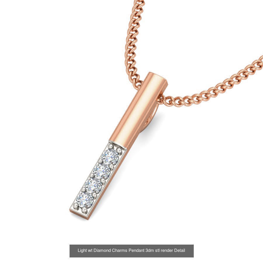 153 Light wt Diamond Charms Pendant 3dm stl render Detail 3D Model Collection_36