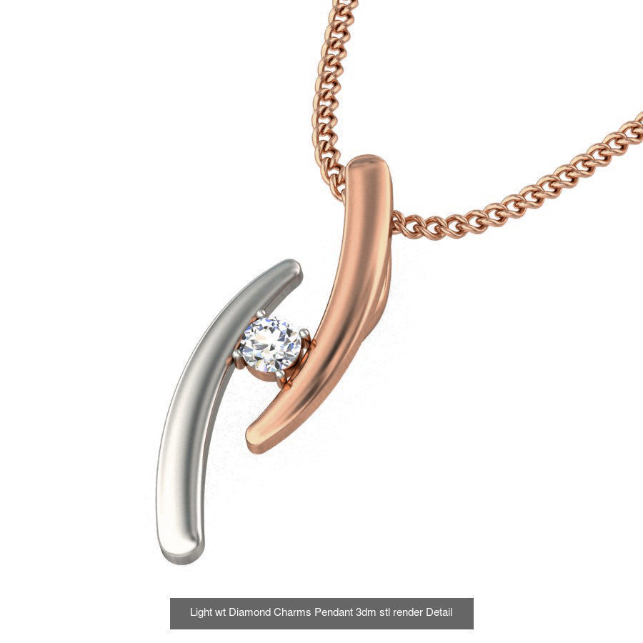 153 Light wt Diamond Charms Pendant 3dm stl render Detail 3D Model Collection_160