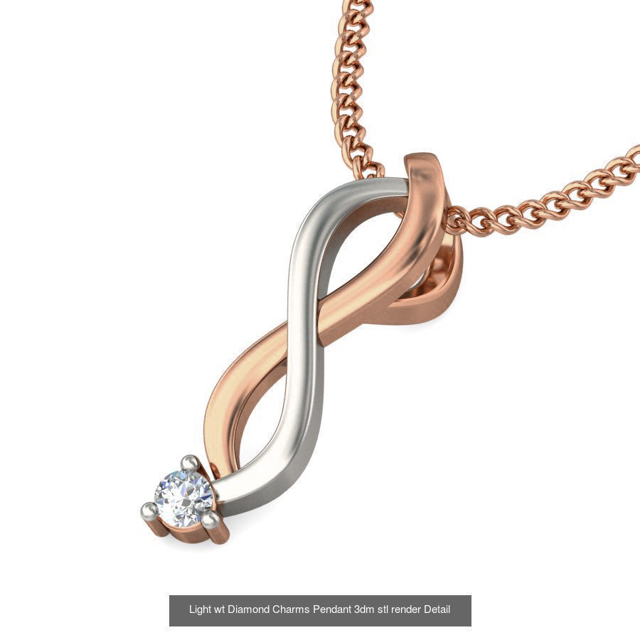 153 Light wt Diamond Charms Pendant 3dm stl render Detail 3D Model Collection_119