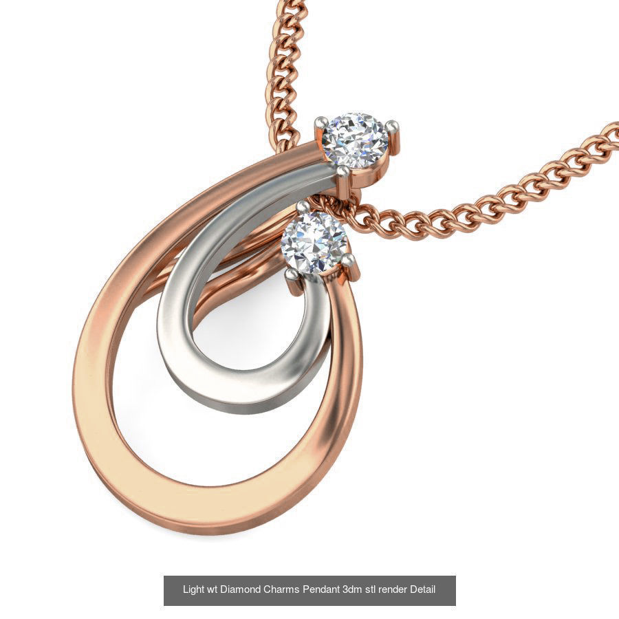 153 Light wt Diamond Charms Pendant 3dm stl render Detail 3D Model Collection_165