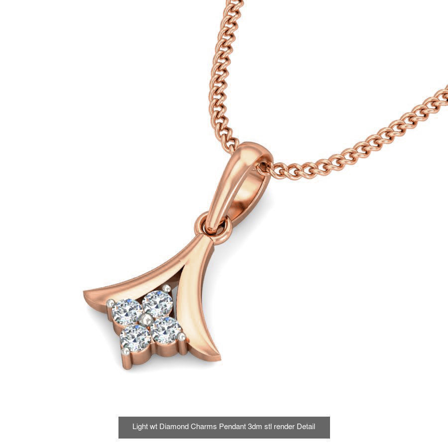 153 Light wt Diamond Charms Pendant 3dm stl render Detail 3D Model Collection_58