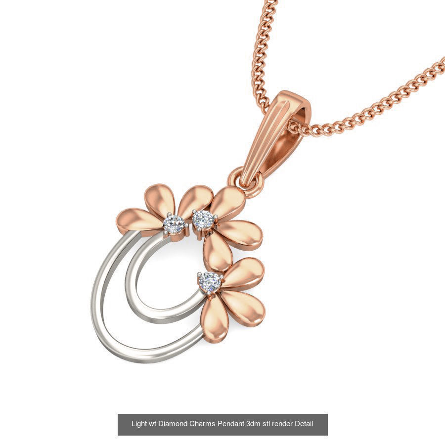 153 Light wt Diamond Charms Pendant 3dm stl render Detail 3D Model Collection_102