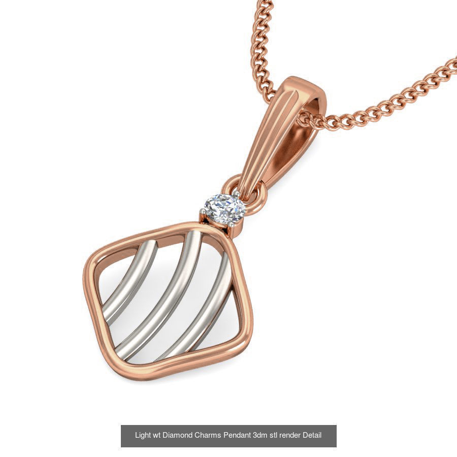 153 Light wt Diamond Charms Pendant 3dm stl render Detail 3D Model Collection_124