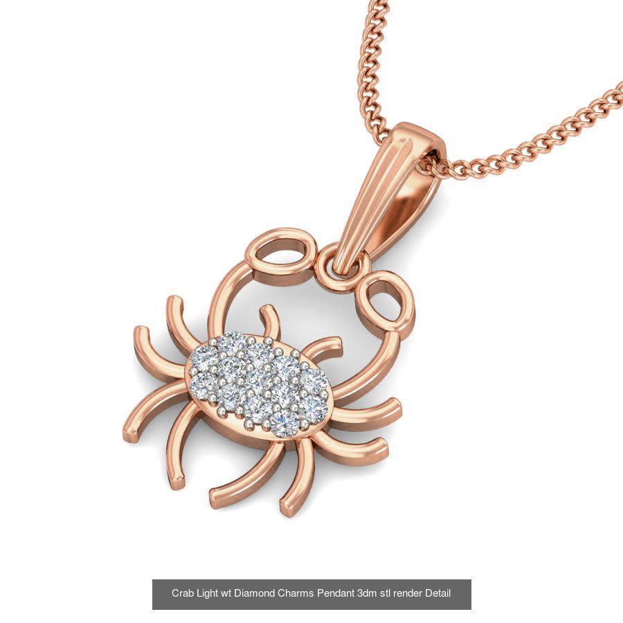 153 Light wt Diamond Charms Pendant 3dm stl render Detail 3D Model Collection_50