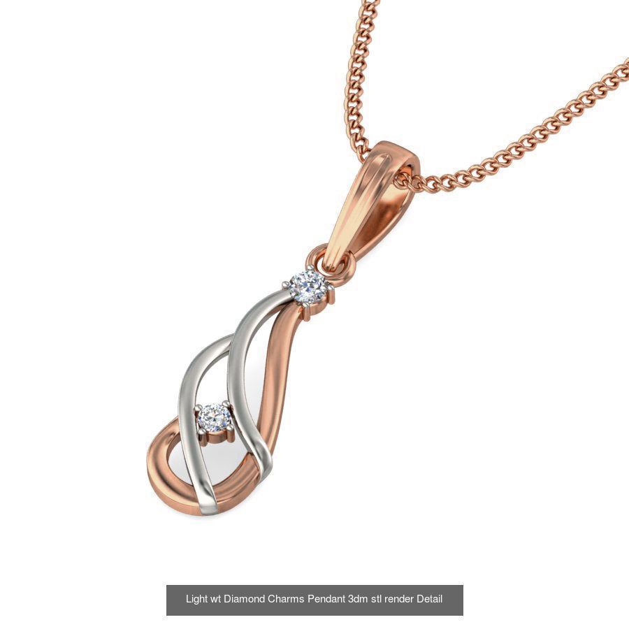 153 Light wt Diamond Charms Pendant 3dm stl render Detail 3D Model Collection_154