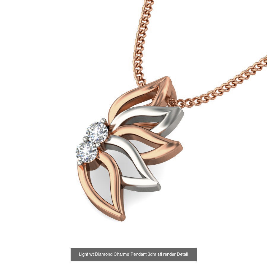 153 Light wt Diamond Charms Pendant 3dm stl render Detail 3D Model Collection_120