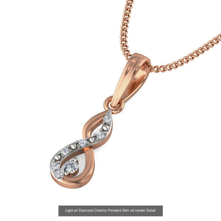 153 Light wt Diamond Charms Pendant 3dm stl render Detail 3D Model Collection_85