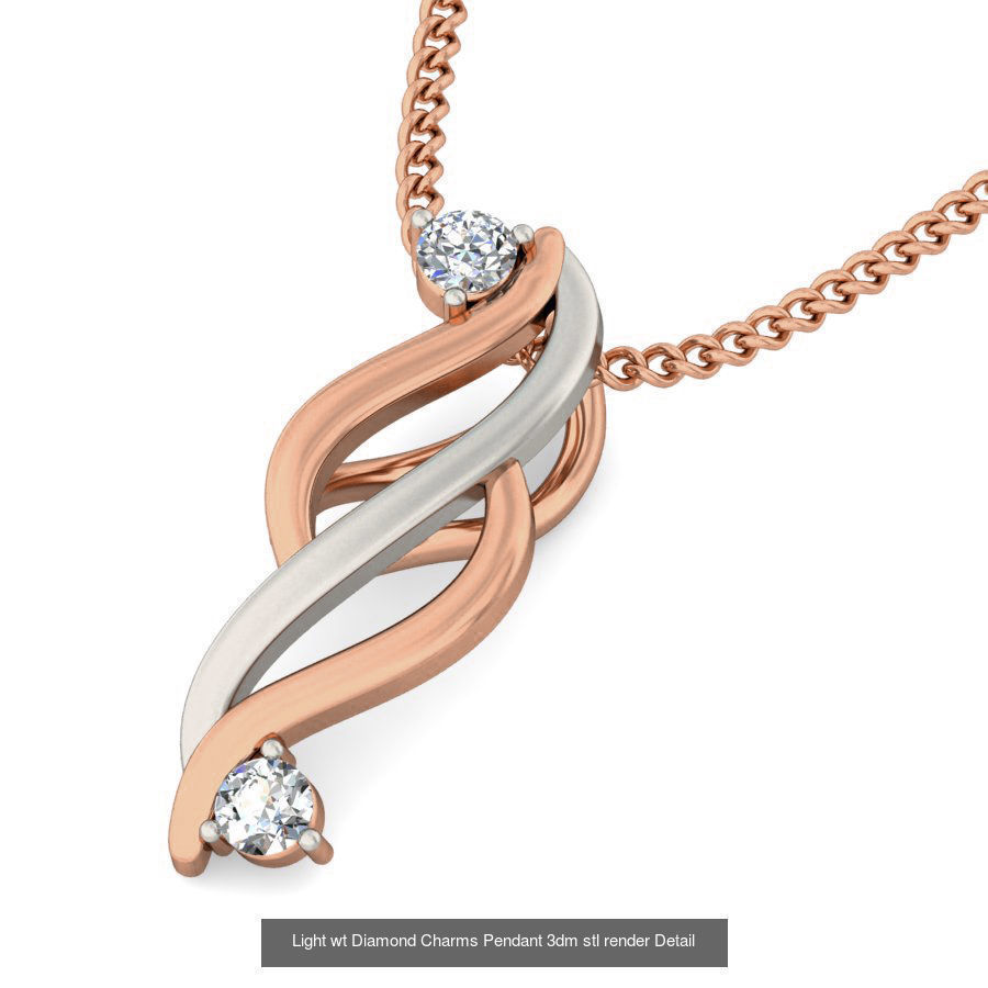 153 Light wt Diamond Charms Pendant 3dm stl render Detail 3D Model Collection_140