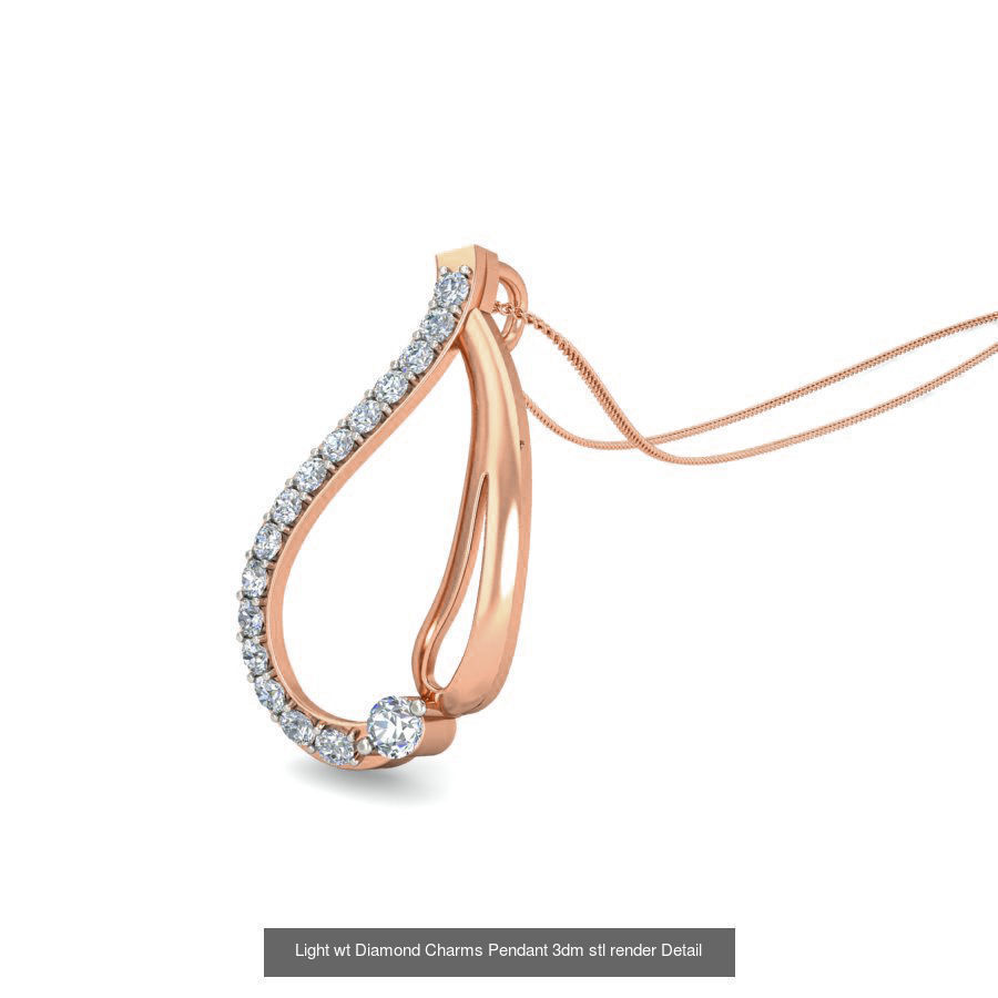 153 Light wt Diamond Charms Pendant 3dm stl render Detail 3D Model Collection_21