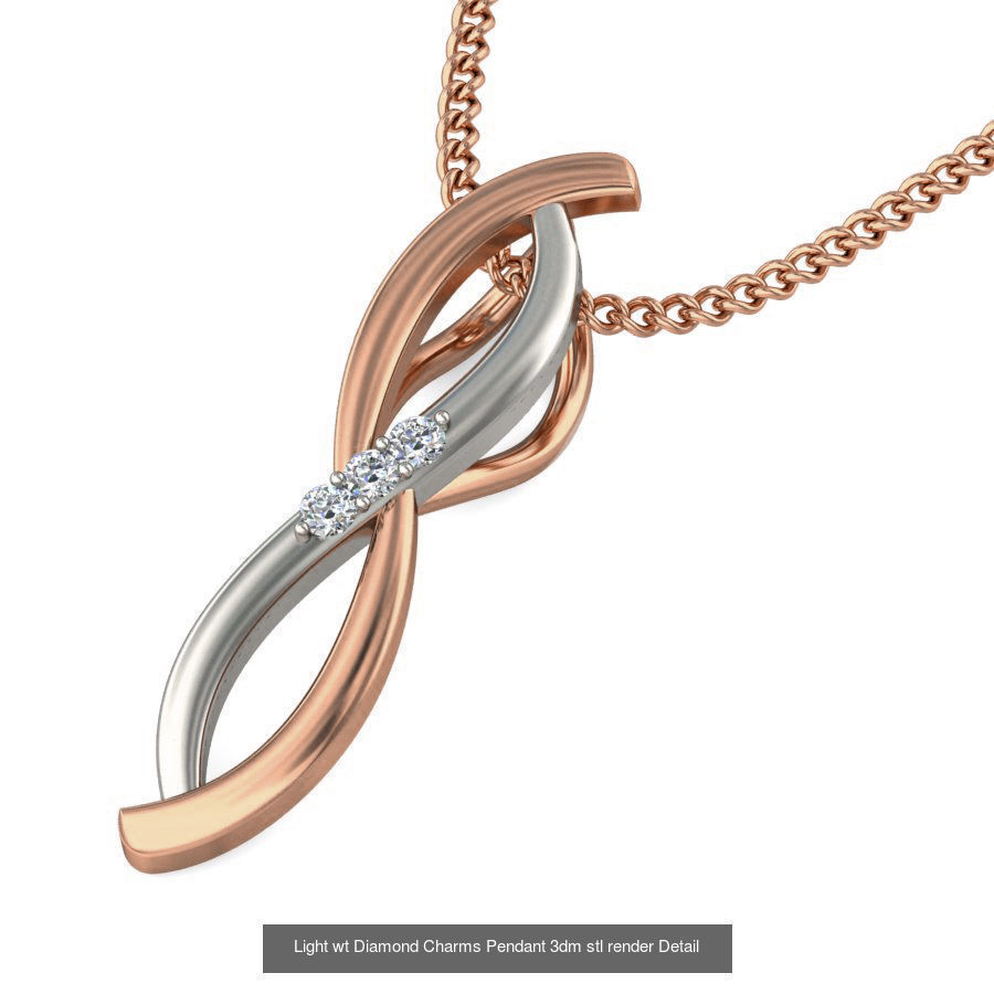 153 Light wt Diamond Charms Pendant 3dm stl render Detail 3D Model Collection_136