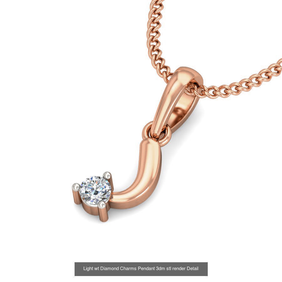 153 Light wt Diamond Charms Pendant 3dm stl render Detail 3D Model Collection_34