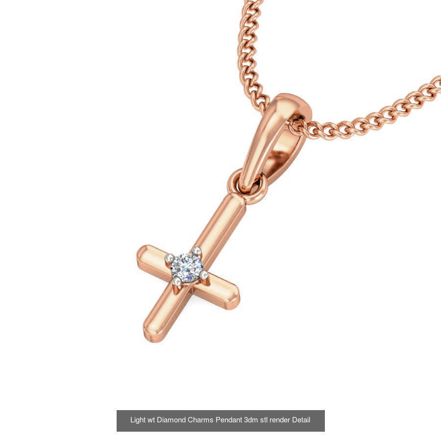 153 Light wt Diamond Charms Pendant 3dm stl render Detail 3D Model Collection_75