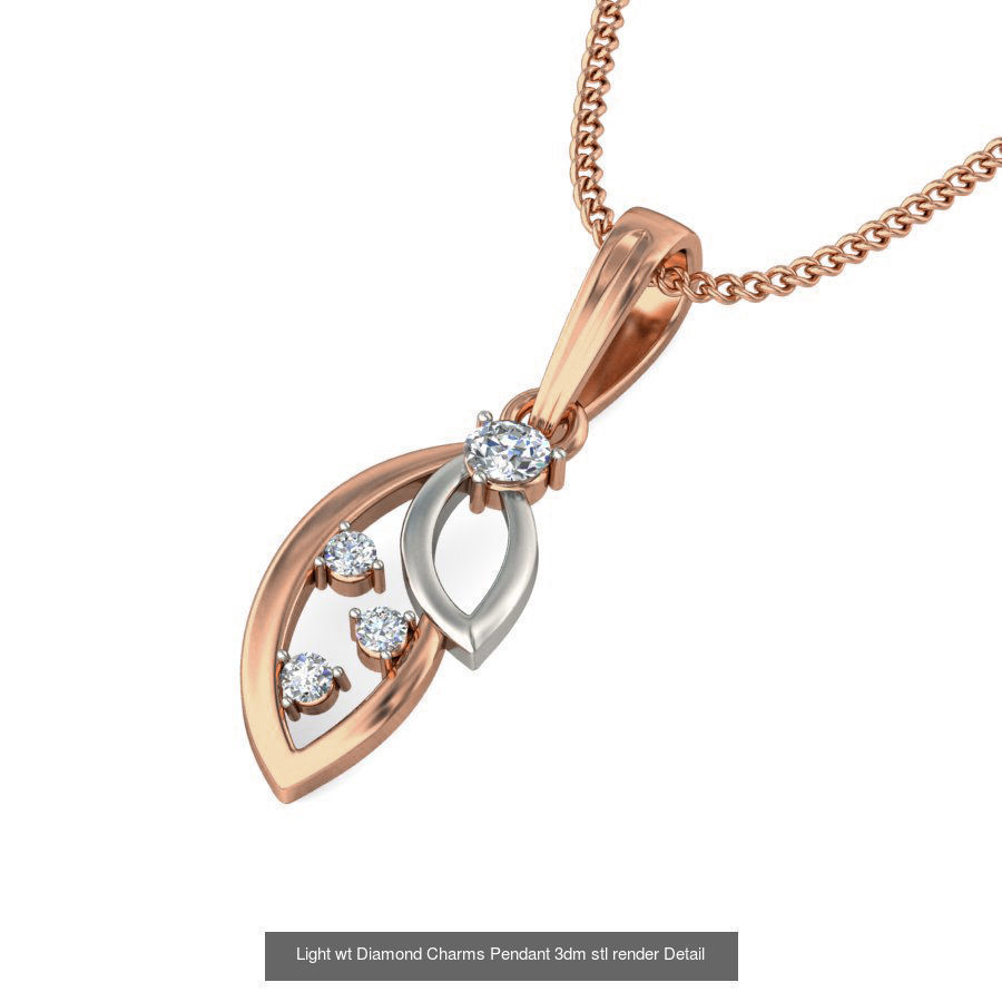 153 Light wt Diamond Charms Pendant 3dm stl render Detail 3D Model Collection_166