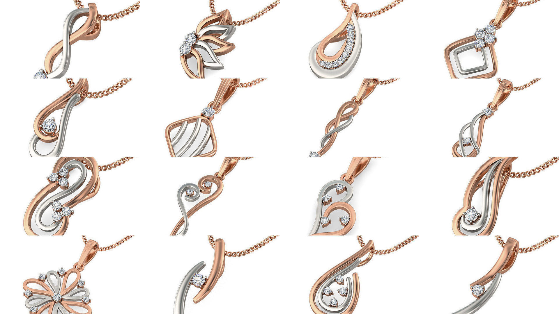 153 Light wt Diamond Charms Pendant 3dm stl render Detail 3D Model Collection_15