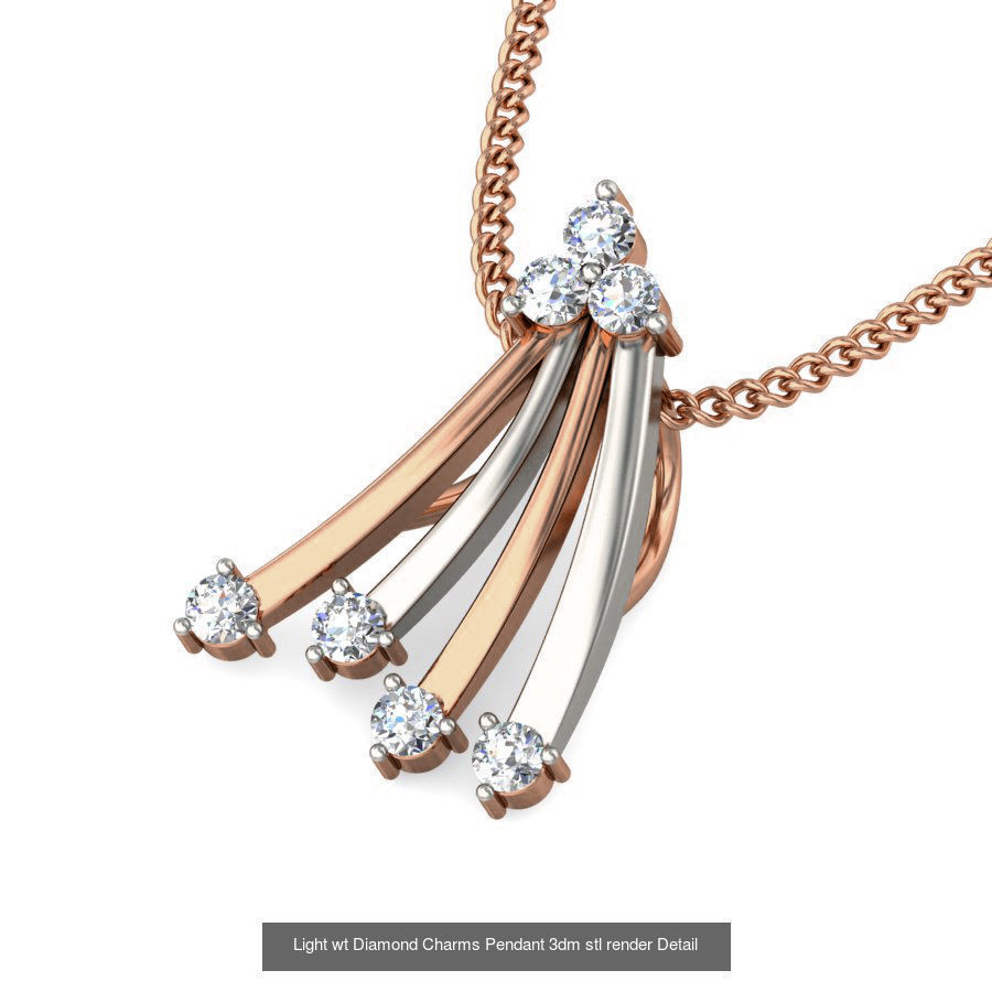 153 Light wt Diamond Charms Pendant 3dm stl render Detail 3D Model Collection_100
