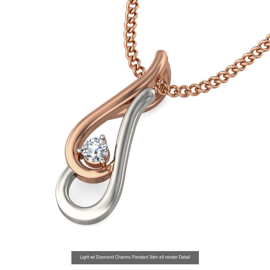 153 Light wt Diamond Charms Pendant 3dm stl render Detail 3D Model Collection_151