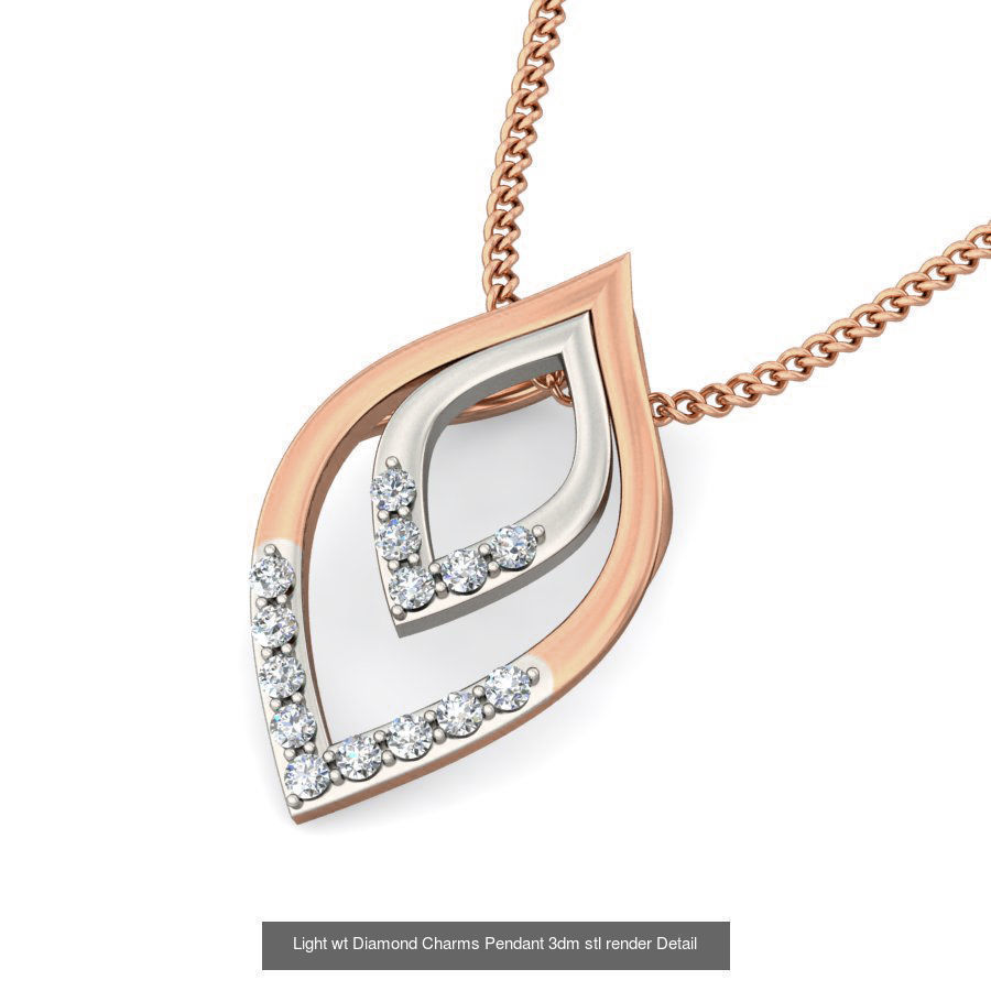 153 Light wt Diamond Charms Pendant 3dm stl render Detail 3D Model Collection_103