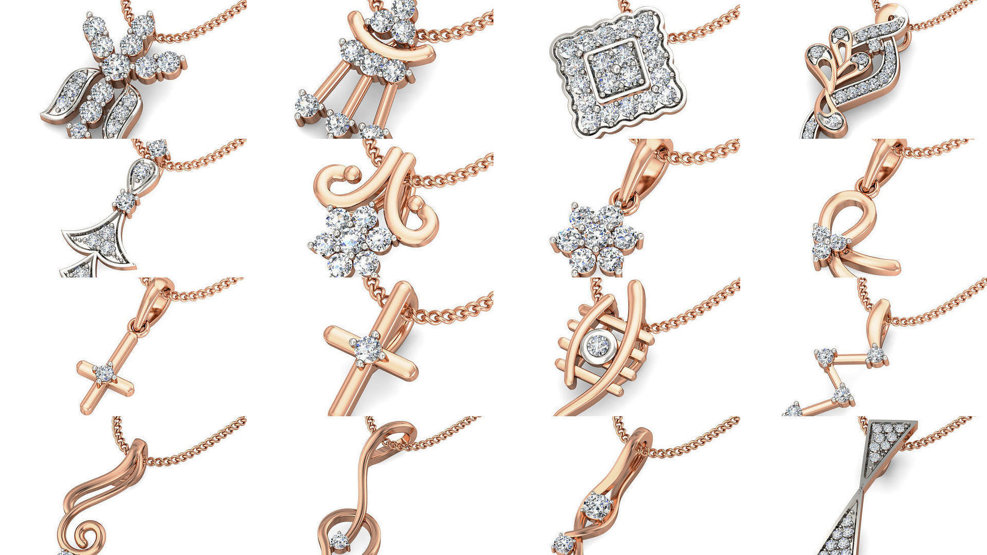 153 Light wt Diamond Charms Pendant 3dm stl render Detail 3D Model Collection_5