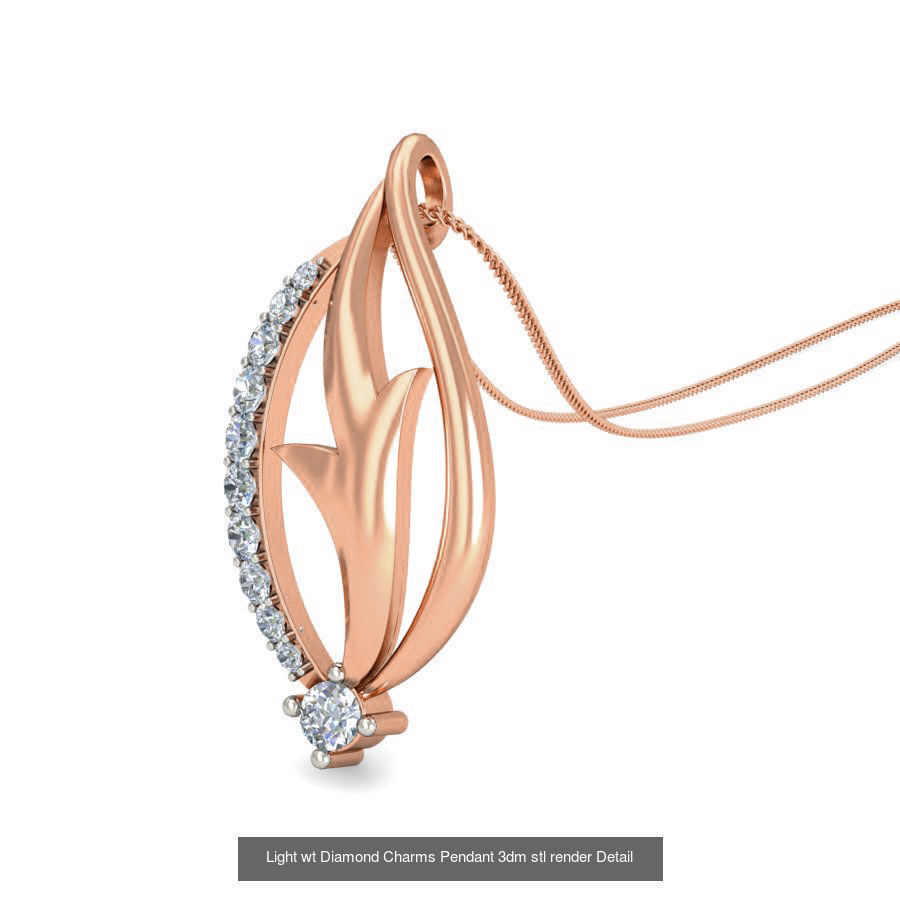 153 Light wt Diamond Charms Pendant 3dm stl render Detail 3D Model Collection_28