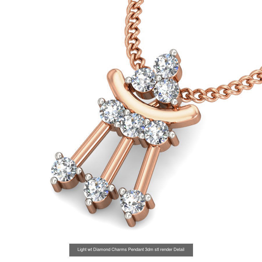 153 Light wt Diamond Charms Pendant 3dm stl render Detail 3D Model Collection_68