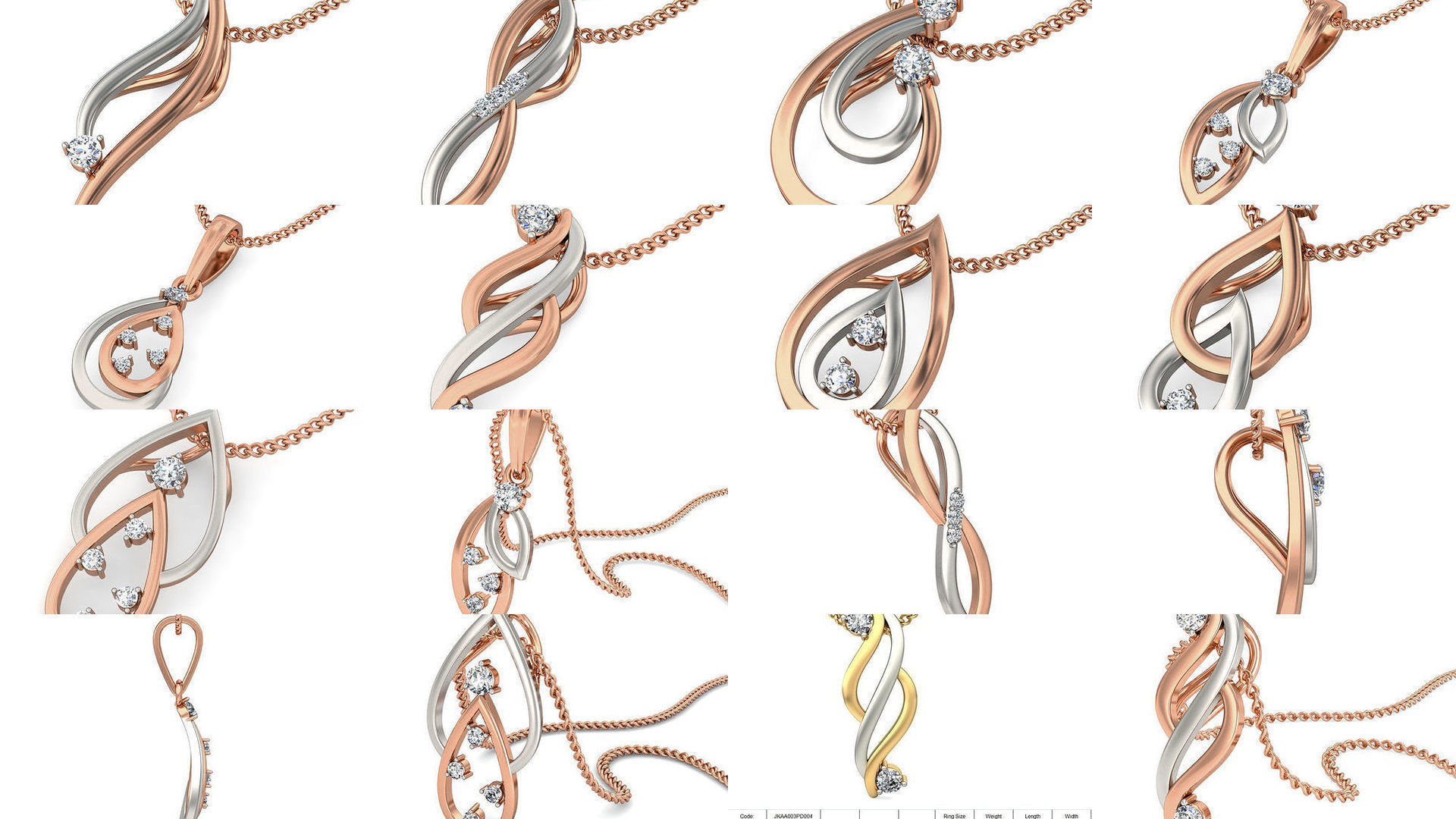 153 Light wt Diamond Charms Pendant 3dm stl render Detail 3D Model Collection_17