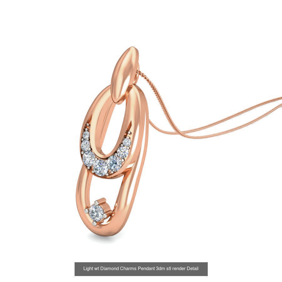 153 Light wt Diamond Charms Pendant 3dm stl render Detail 3D Model Collection_20