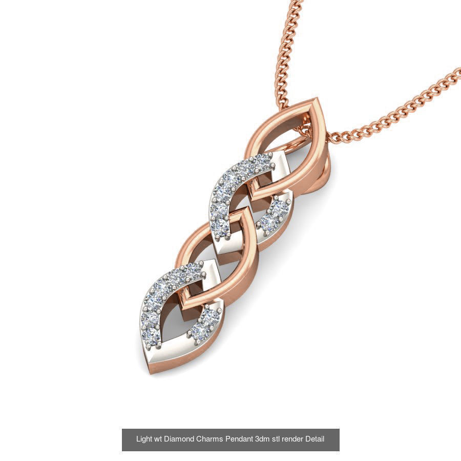 153 Light wt Diamond Charms Pendant 3dm stl render Detail 3D Model Collection_63