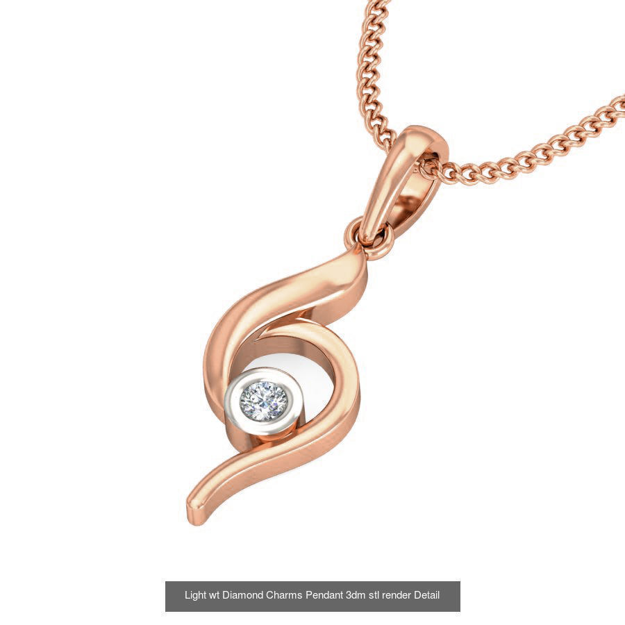 153 Light wt Diamond Charms Pendant 3dm stl render Detail 3D Model Collection_35