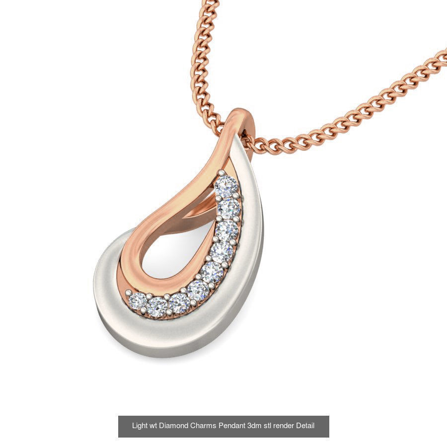 153 Light wt Diamond Charms Pendant 3dm stl render Detail 3D Model Collection_121