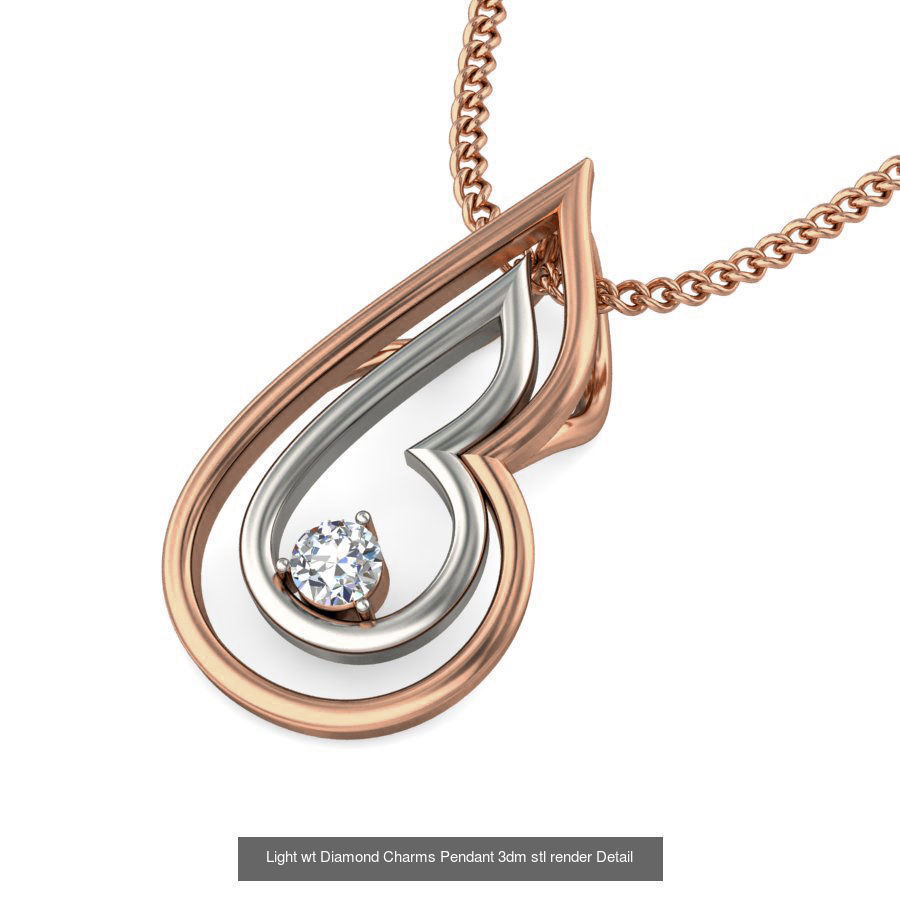 153 Light wt Diamond Charms Pendant 3dm stl render Detail 3D Model Collection_115
