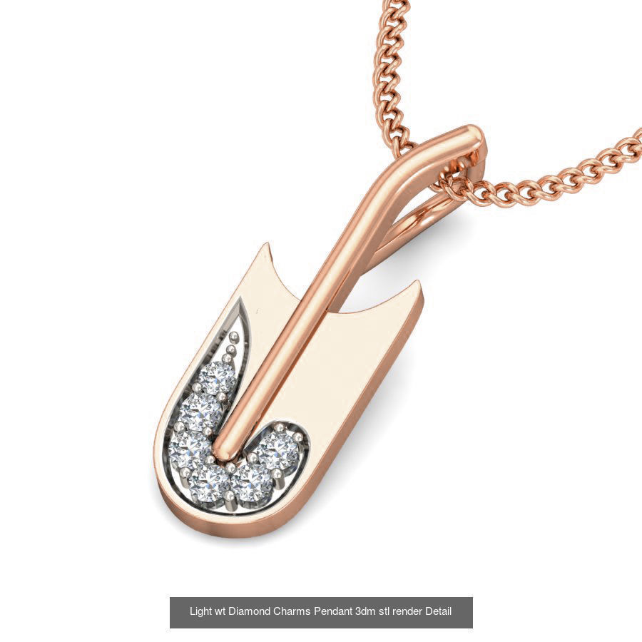 153 Light wt Diamond Charms Pendant 3dm stl render Detail 3D Model Collection_66