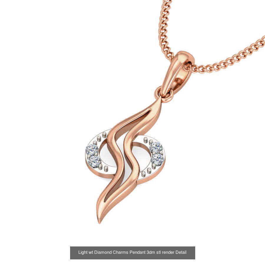 153 Light wt Diamond Charms Pendant 3dm stl render Detail 3D Model Collection_51