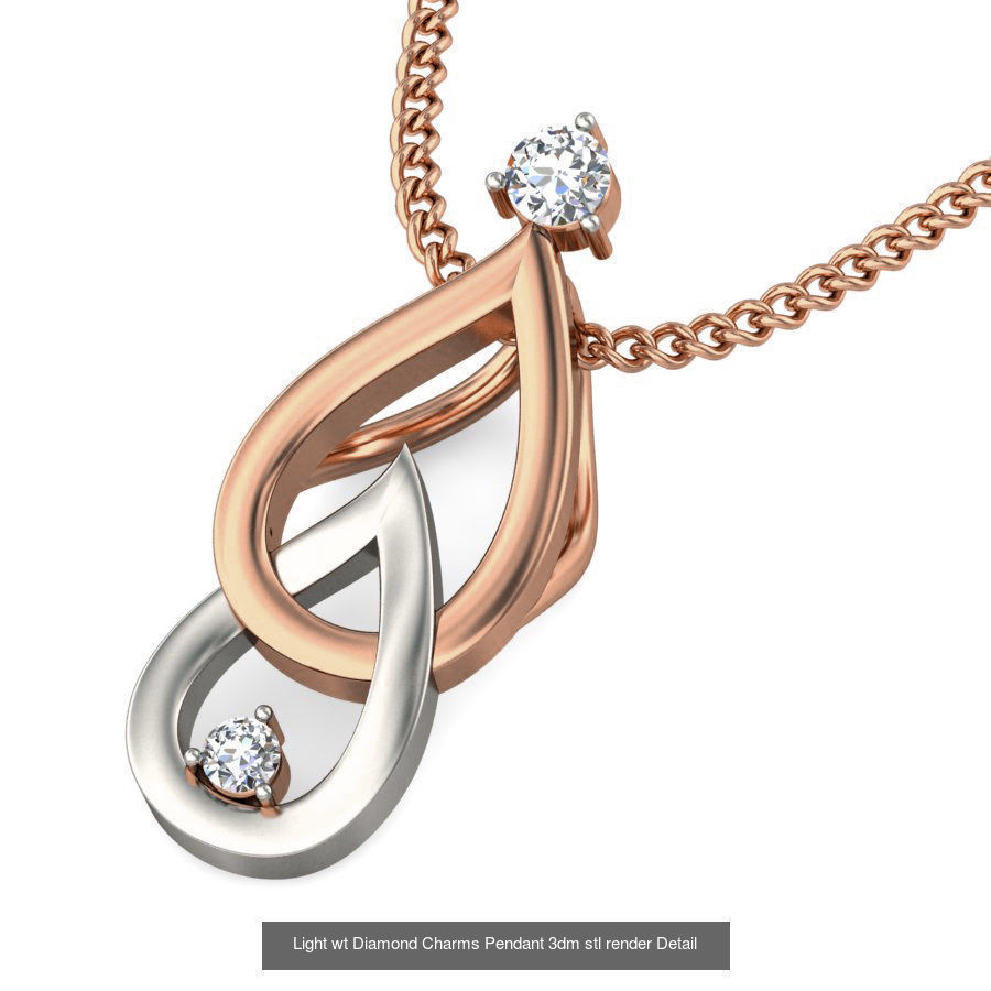 153 Light wt Diamond Charms Pendant 3dm stl render Detail 3D Model Collection_142