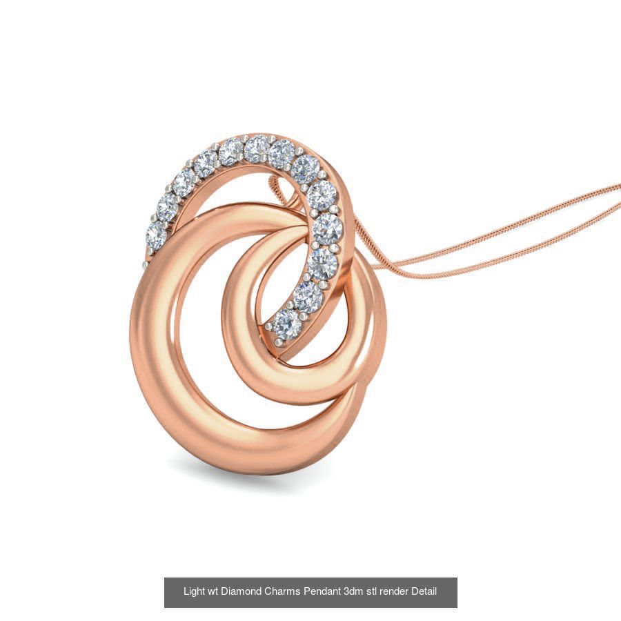 153 Light wt Diamond Charms Pendant 3dm stl render Detail 3D Model Collection_24