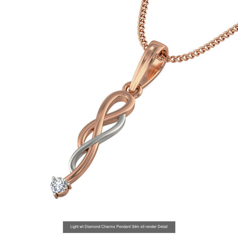 153 Light wt Diamond Charms Pendant 3dm stl render Detail 3D Model Collection_153