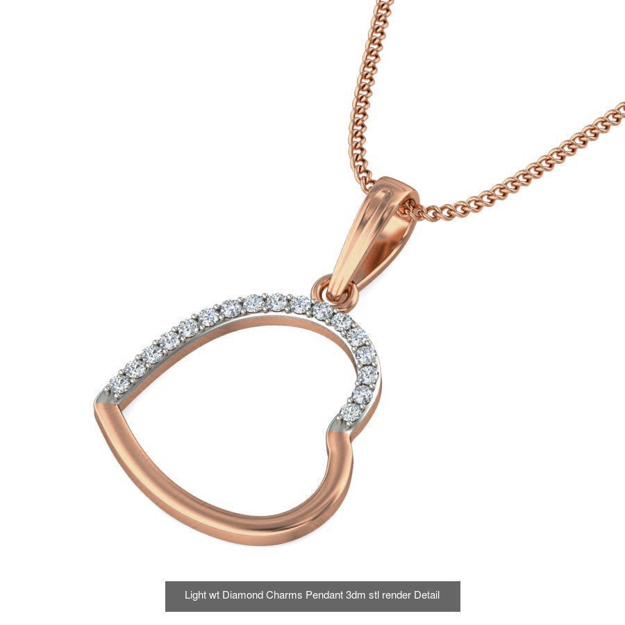 153 Light wt Diamond Charms Pendant 3dm stl render Detail 3D Model Collection_84