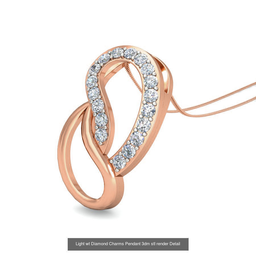 153 Light wt Diamond Charms Pendant 3dm stl render Detail 3D Model Collection_31