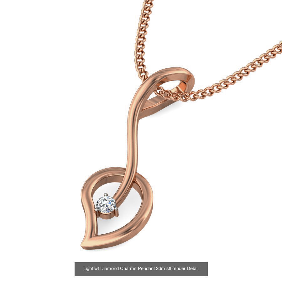 153 Light wt Diamond Charms Pendant 3dm stl render Detail 3D Model Collection_80