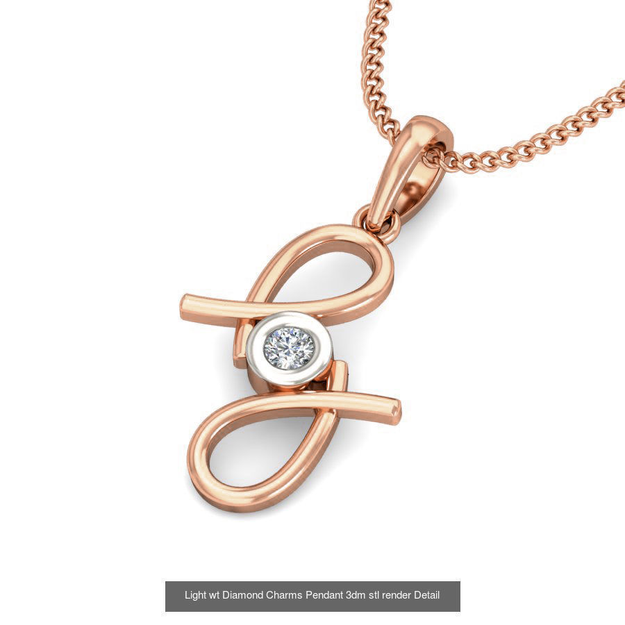 153 Light wt Diamond Charms Pendant 3dm stl render Detail 3D Model Collection_48