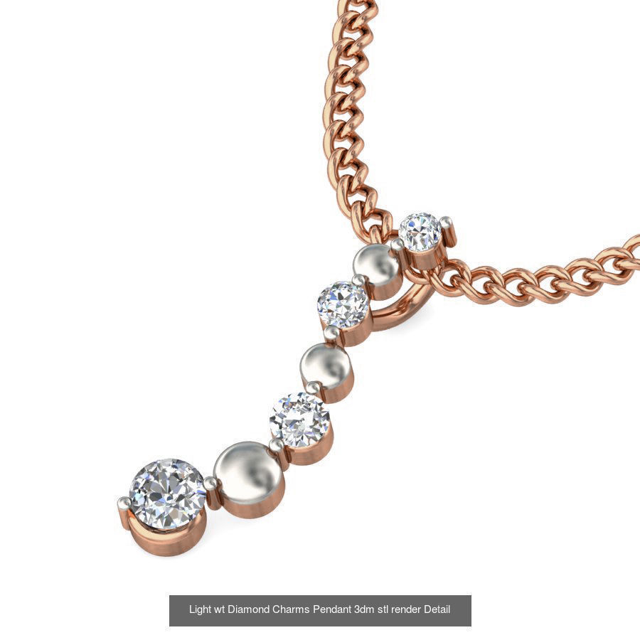 153 Light wt Diamond Charms Pendant 3dm stl render Detail 3D Model Collection_91