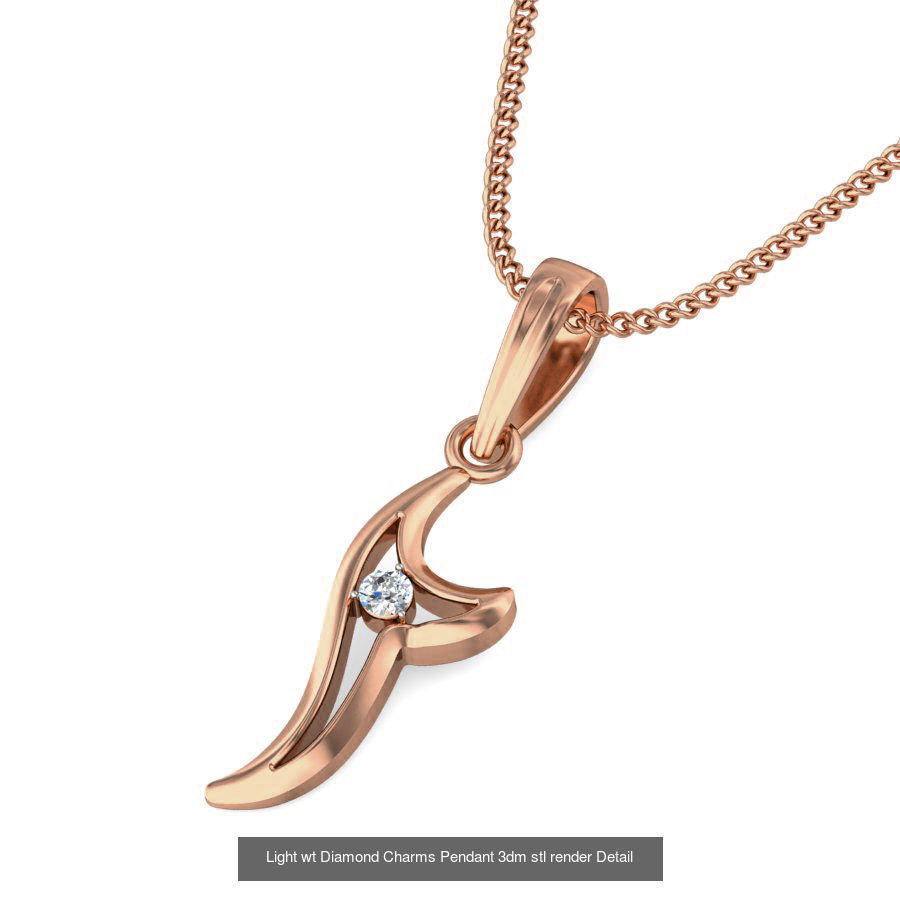 153 Light wt Diamond Charms Pendant 3dm stl render Detail 3D Model Collection_89