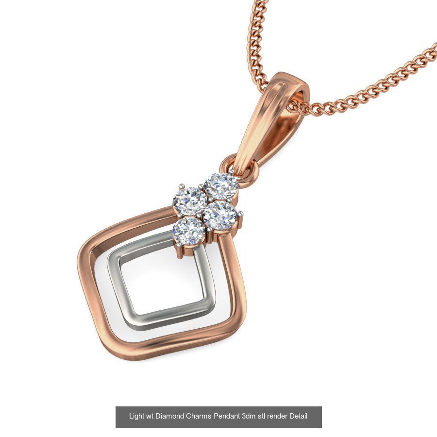 153 Light wt Diamond Charms Pendant 3dm stl render Detail 3D Model Collection_122