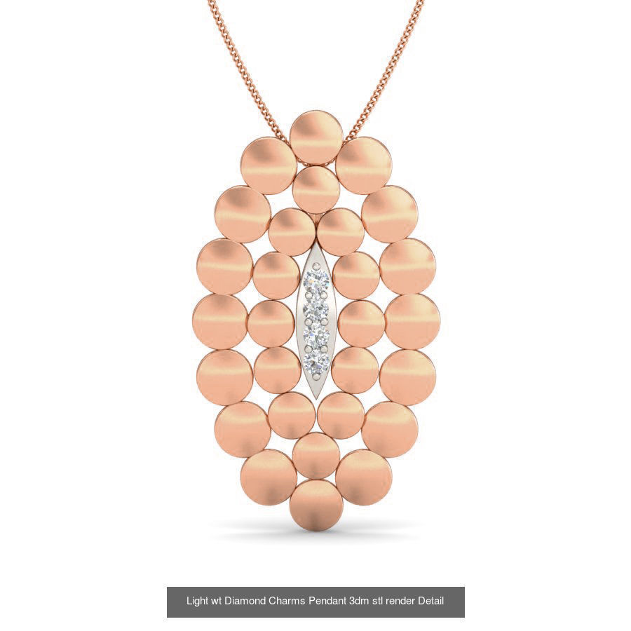 153 Light wt Diamond Charms Pendant 3dm stl render Detail 3D Model Collection_144