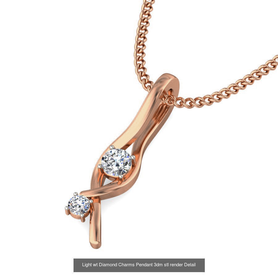 153 Light wt Diamond Charms Pendant 3dm stl render Detail 3D Model Collection_81