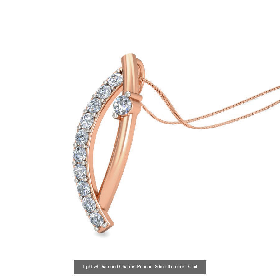 153 Light wt Diamond Charms Pendant 3dm stl render Detail 3D Model Collection_22