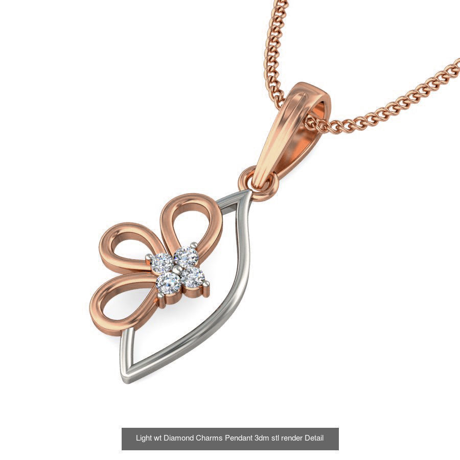 153 Light wt Diamond Charms Pendant 3dm stl render Detail 3D Model Collection_105