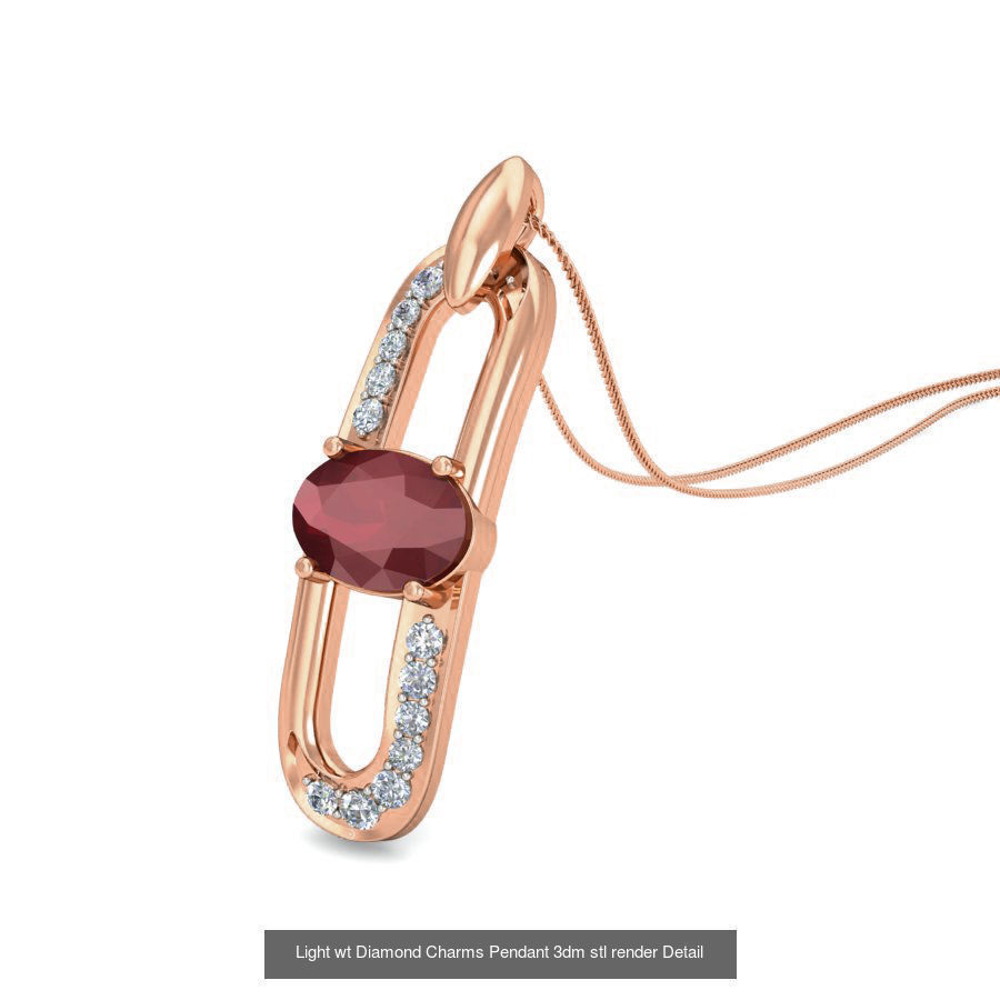 153 Light wt Diamond Charms Pendant 3dm stl render Detail 3D Model Collection_25