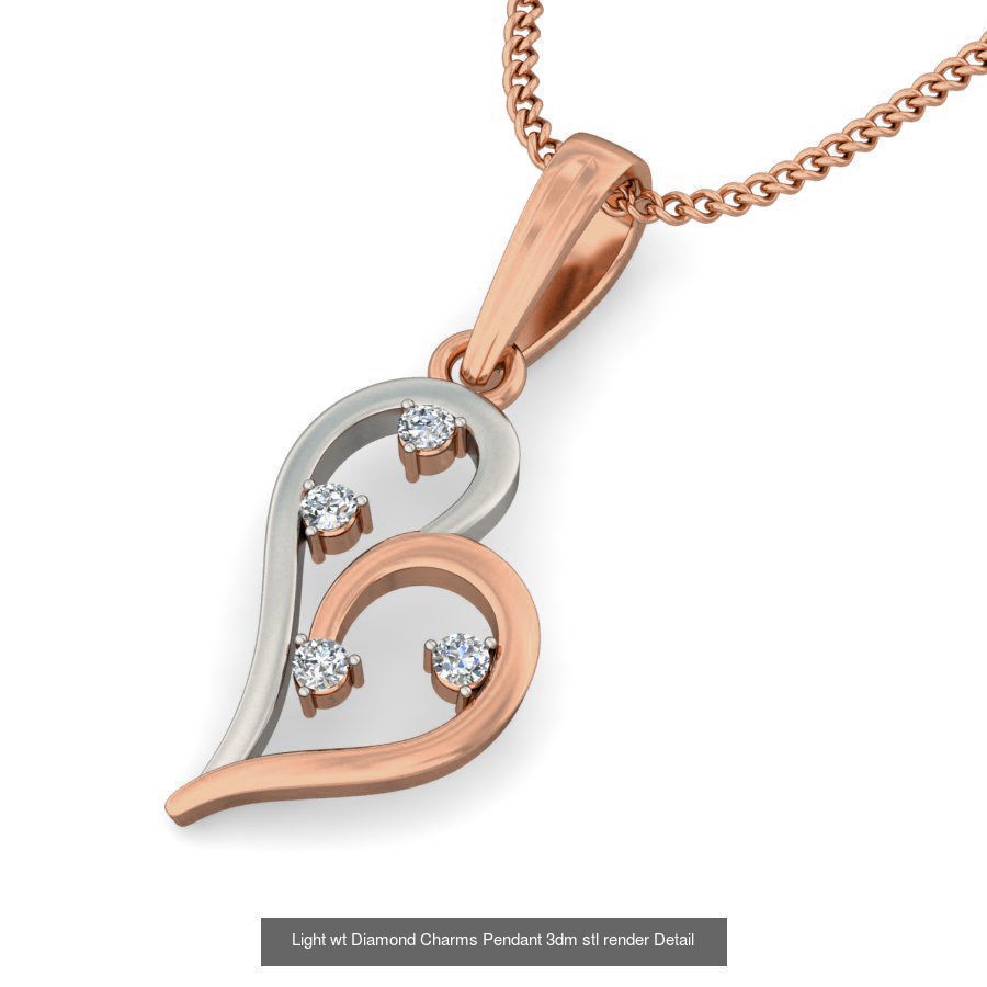 153 Light wt Diamond Charms Pendant 3dm stl render Detail 3D Model Collection_157